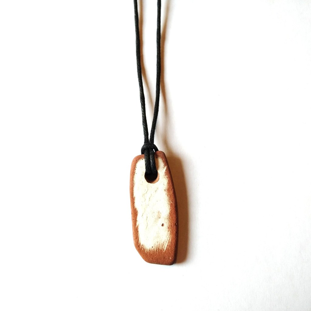 Upcycled Scottish Fife sea pottery sherd pendant necklace